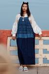 Buy_Label Earthen_Blue Dress Mangalgiri Stripe And Printed Shirt Set _at_Aza_Fashions