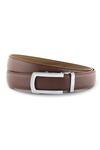 Shop_HaldèN_Brown Contrast Matte Buckle Belt_at_Aza_Fashions