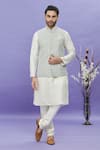 Buy_Aryavir Malhotra_Cream Bundi Work On Art Silk Embroidery Geometric And Kurta Set _at_Aza_Fashions