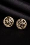 Buy_Cosa Nostraa_Gold Lion Carved Brass Cufflinks_at_Aza_Fashions