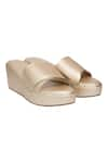 Buy_Kkarma_Gold Linda Metallic Solid Platform Wedges _at_Aza_Fashions