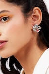 Buy_Isharya_Silver Plated Mirrors Inayat Stud Earrings_at_Aza_Fashions