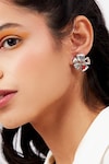 Buy_ISHARYA_Silver Plated Mirrors Inayat Stud Earrings _at_Aza_Fashions