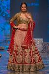 Buy_Rocky Star_Maroon Brocade Sequin Embroidered Jacket Lehenga Set_at_Aza_Fashions
