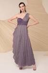 Buy_Divya Aggarwal_Purple Chiffon Printed Asymmetric One Shoulder Draped Maxi Dress _at_Aza_Fashions