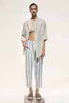 Buy_Urvashi Kaur_Off White Handloom Cotton Confulence Straight Fit Pant_at_Aza_Fashions