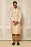 Buy_Naintara Bajaj_White Kurta Dupion Embroidered Floral Paisley Straight Set _at_Aza_Fashions