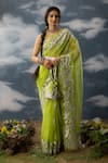 Buy_Saksham Neharicka_Green Sequin And Bead Embroidered Iccha Hand Belt_at_Aza_Fashions