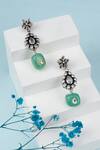 Buy_Sangeeta Boochra_Silver Plated Stones, Beads Nazmil Floral Shaped Earrings _at_Aza_Fashions