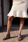 Buy_Vanilla Moon_Grey Plain Floral Leather Block Heels _at_Aza_Fashions