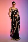 Buy_Gulabo By Abu Sandeep_Black Sequin Embroidered Saree _at_Aza_Fashions