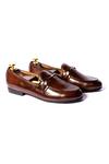 Buy_Artimen_Brown Leather Horse-bit Buckle Loafers _at_Aza_Fashions