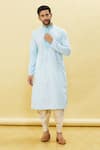 Buy_Samyukta Singhania_Sky Blue Cotton Plain Paisley Solid Kurta And Patiala Set _at_Aza_Fashions