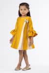 Buy_Darleen Kids Couture_Yellow Silk, Satin Fiona Dress _at_Aza_Fashions