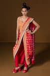 Buy_Pooja Rajgarhia Gupta_Fuchsia Summer Silk Printed Floral Chakra Phool Pant Saree With Blouse For Women_at_Aza_Fashions