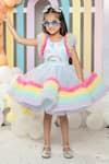 Buy Hoity Moppet Multi Color Satin, Tulle Fringe Clouds And Rainbow Embroidered Dress at Aza Fashions Buy_Hoity Moppet_Multi Color Satin, Tulle Fringe Clouds And Rainbow Embroidered Dress _at_Aza_Fashions