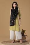 Buy_Shingora_Black Floral Woven Stole _at_Aza_Fashions