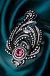 Buy_Cosa Nostraa_Black Stone Paisley Embellished Brooch _at_Aza_Fashions