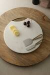 Buy_Amoliconcepts_White Marble Chopping Board With Cheese Tool Set_at_Aza_Fashions