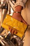 Buy House Of Vian Yellow Beads, Pearls Juane Embellished Clutch at Aza Fashions Buy_House Of Vian_Yellow Beads, Pearls Juane Embellished Clutch _at_Aza_Fashions