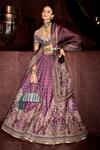 Buy_Tarun Tahiliani_Purple Floral Print And Embroidered Lehenga Set_at_Aza_Fashions