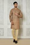 Buy_Samyukta Singhania_Beige Cotton Silk Print Spike Mandala Kurta Set_at_Aza_Fashions