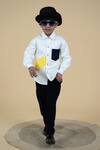 Buy_Little Boys Closet_White Cotton Color Block Shirt_at_Aza_Fashions
