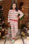 Buy_Fairies Forever_White 80% Cotton Christmas Pattern Night Suit Set  _at_Aza_Fashions