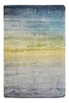 Buy_Qaaleen_Blue Tencel Silk Handloom Paint Stripe Rug_at_Aza_Fashions