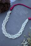 Buy_Do Taara_White Pearl Beaded Choker Necklace_at_Aza_Fashions