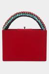 Buy_Aanchal Sayal_Red Stone Embroidered Jazz Structured Box Bag_at_Aza_Fashions