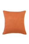 Buy Orange Blend Of Cotton And Polyester Solid Woven Cushion Cover by ...