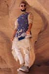 Buy_Sahil Kochhar_Gray Suede Embroidery Grey Applique Embellished Jacket _at_Aza_Fashions