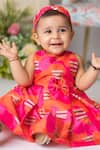 Buy_Lil Angels_Pink Silk, Cotton Candy Print Frock _at_Aza_Fashions