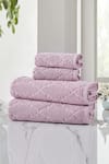 Buy_Houmn_Pink 100% Cotton Weaves Terry Form Towel Set _at_Aza_Fashions