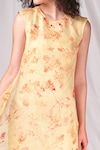 Shop_Seesa_Cream Organza Silk Printed Floral Round Layered Maxi Dress_at_Aza_Fashions