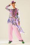 Buy_Rajdeep Ranawat_Purple Silk Embroidery Collared Bijli Floral Print Shirt _at_Aza_Fashions