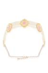 Buy_Hair Drama Co_Gold Polkis Floral Enamelled And Studded Hair Band _at_Aza_Fashions