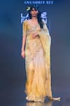 Buy_Anushree Reddy_Yellow Organza Sehaj Flower Vine Work Saree With Unstitched Blouse _at_Aza_Fashions