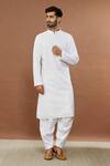Buy_Aham-Vayam_White Cotton Sequins, Embroidery Ahimsa Kurta And Patiala Set _at_Aza_Fashions