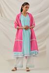 Buy_TIC_Blue Cotton Embroidered Chikankari Round Mastani Kalidar Kurta Palazzo Set _at_Aza_Fashions