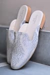 Buy_Coral Haze_Ivory Outlander Web Brocade Mules _at_Aza_Fashions