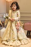 Buy Fayon Kids Gold Net, Organza, Cotton Sequins, Embroidery Embellished Anarkali With Dupatta at Aza Fashions Buy_Fayon Kids_Gold Net, Organza, Cotton Sequins, Embroidery Embellished Anarkali With Dupatta _at_Aza_Fashions