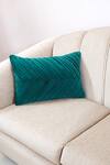 Buy_Throwpillow_Green Blend Of Cotton And Polyester Pleated Lumbar Cover _at_Aza_Fashions