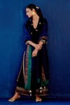 Buy Devnaagri Blue Velvet And Organza Zari Plunge Embroidered Kurta Set at Aza Fashions Buy_Devnaagri_Blue Velvet And Organza Zari Plunge Embroidered Kurta Set _at_Aza_Fashions