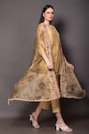 Buy Vara By Vibha N Priti Yellow Organza, Linen, Satin Beads, Sequins, Vintage Floral Print Cape Pant Set at Aza Fashions Buy_Vara By Vibha N Priti_Yellow Organza, Linen, Satin Beads, Sequins, Vintage Floral Print Cape Pant Set _at_Aza_Fashions