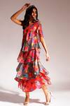 Buy_Nitya Bajaj_Multi Color Net Sequin Embroidered Ruffled Dress_at_Aza_Fashions
