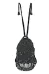 Aloha by PS_Black Crystal And Beads Tassels Krystle Velvet Potli Bag_Online_at_Aza_Fashions