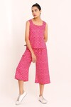 Buy_Pheeta_Pink Cotton Leheriya Round Pattern Top And Pant Set _at_Aza_Fashions