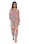 Buy_PS Pret by Payal Singhal_Multi Color Cotton African Round Top And Joggers Set  _at_Aza_Fashions